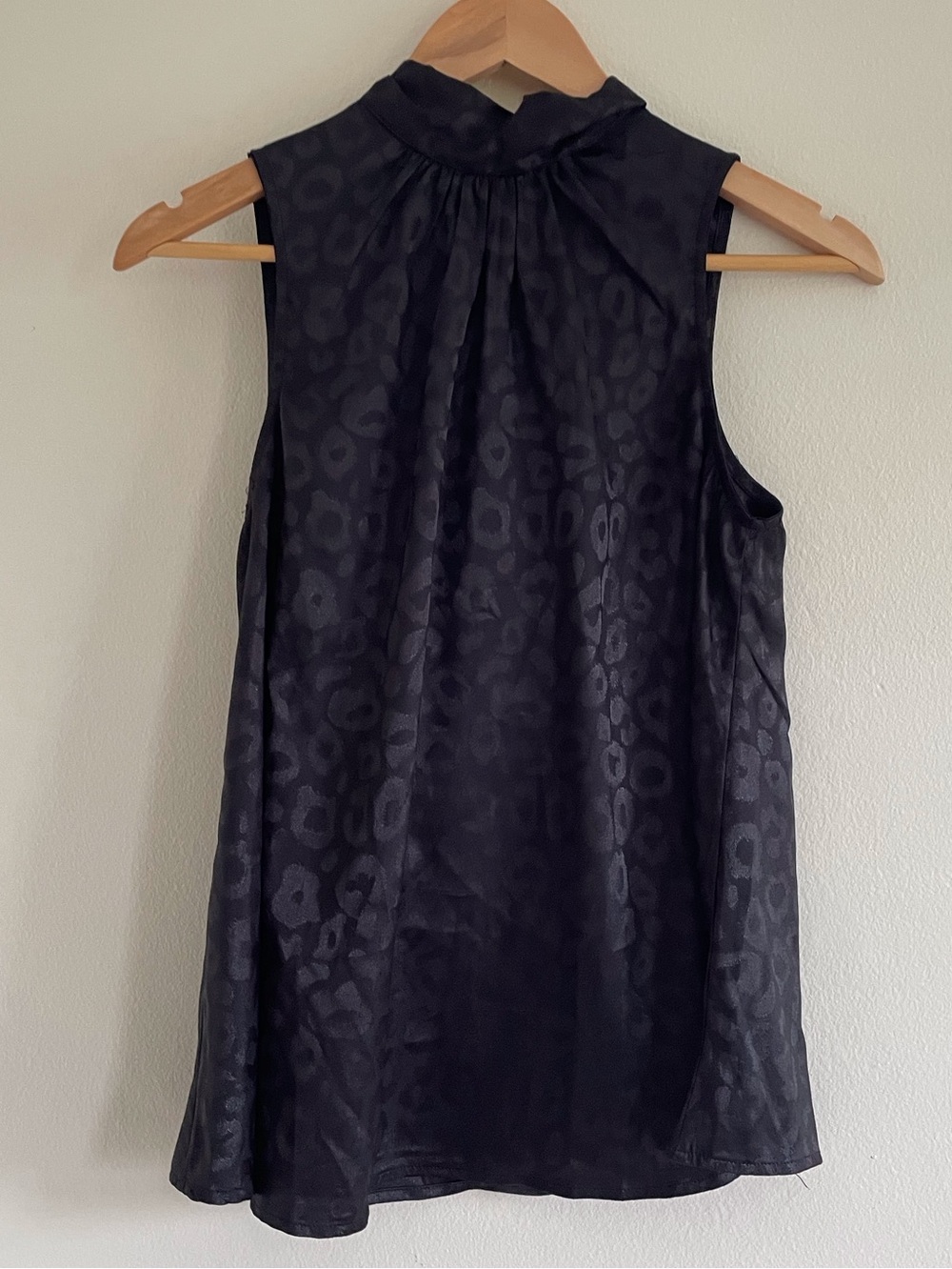 Savanna Jane Black Leopard Print Halter Neck Tie Back Bow Blouse Top Small S